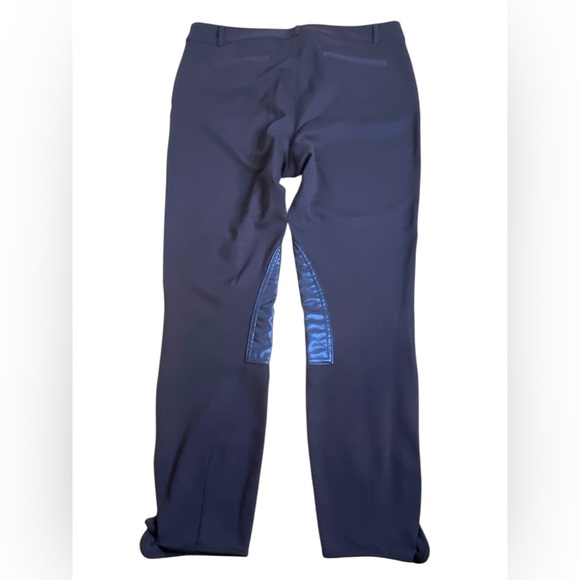 Lauren Ralph Lauren Faux Brown Leather Trim Ponte Riding Pants Women’s Size L - Picture 3 of 12